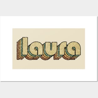 Laura // Vintage Rainbow Typography Style // 70s Posters and Art